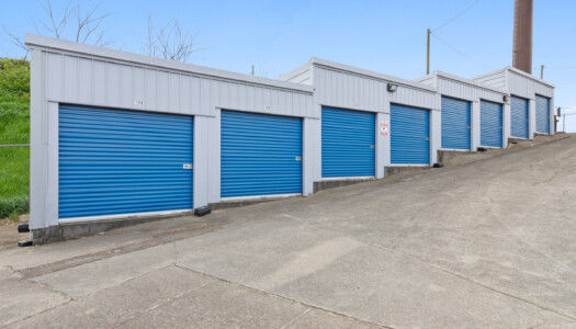 row of drive-up storage units at Storage Depot of Gainesville on Industrial Blvd in Gainesville, GA