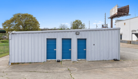 row of drive-up storage units at Storage Depot of Gainesville on Industrial Blvd in Gainesville, GA